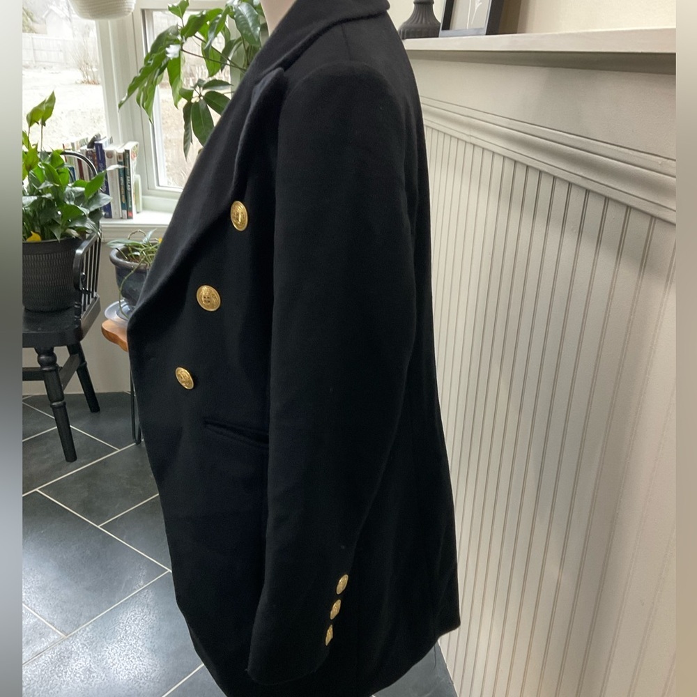 Sam Edelman Black Double Breasted Wool Blend Coat Size 8 - Picture 4 of 6